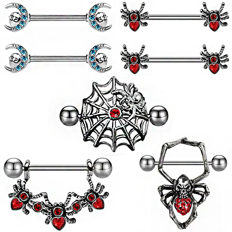 Cheap Horseshoe Heart Push Pin Gun Girl Image O Ring Necklace To Nipple Circle Piercing Jewelry