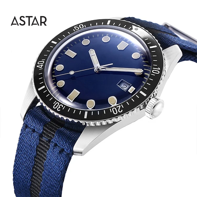 Oem dome sapphire dome 20atm nylon strap 904l stainless steel diver mechanical automatic vintage watch man for sale