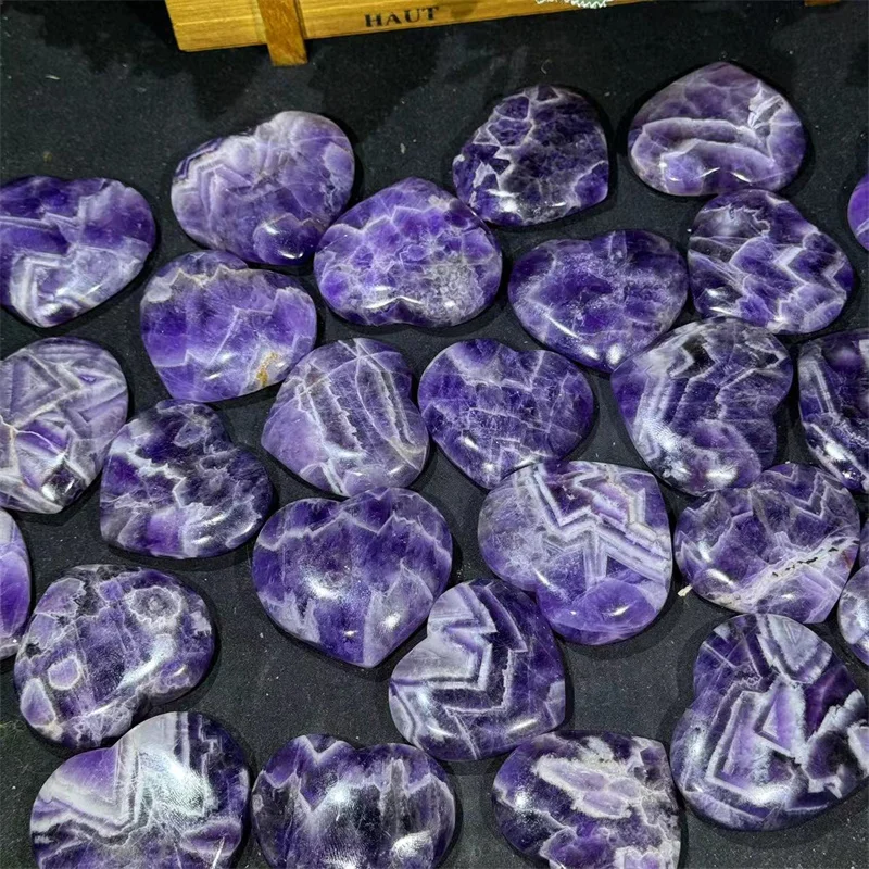 Wholesale Dream Amethyst Heart High Quality Healing Stone Dream Amethyst Heart for Gift