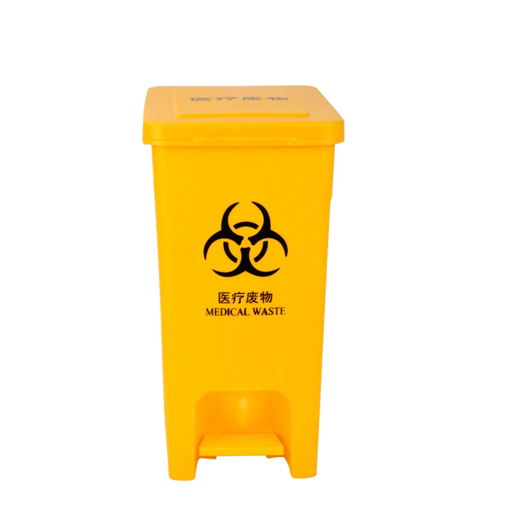 Rectangular plastic paddle dustbin medical waste disposal container