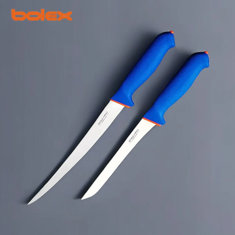 TPR PTE softgrip colour coded handles fish filleting fillet knife lines for fishing and fishery food seafood processing plants