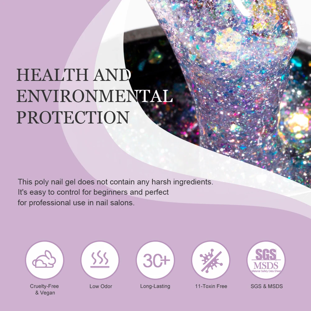 Quick Extension Nail Gel Glitter Color Acrylic Quick Building Gel Polish Nail Art Varnishes DIY Design Manicure