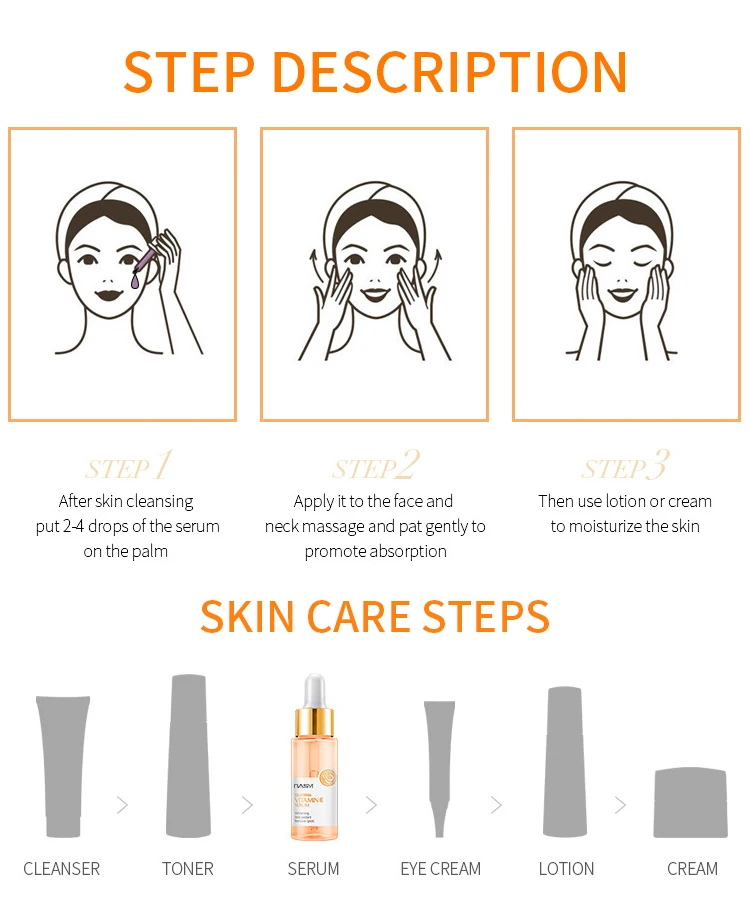 Luxury Skin Care Serum Custom Logo Hyaluronic Acid Collagen 24k Gold Serum Vitamin C Whiten OEM Serum