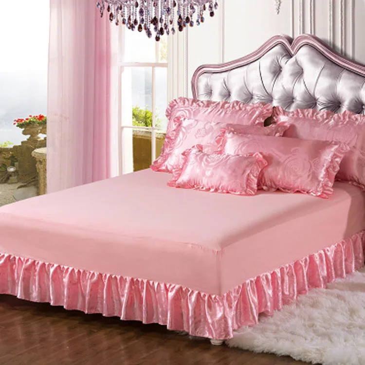 European Nice Quality Cheap Price Wedding Bridal Bedding Sheet Sets Luxury Bed Skirt Set