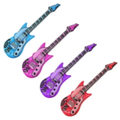 Inflatable Instruments Party Props Rock Star Toy Set Blow Up Guitars Inflatable Saxophone Bass Microphones Party Decorations