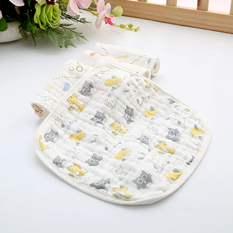 6-Layer Comfortable Cotton Gauze Baby Square Towel Cheap Stock Animal Floral Vintage Character Plant Hand Woven Hook Technique