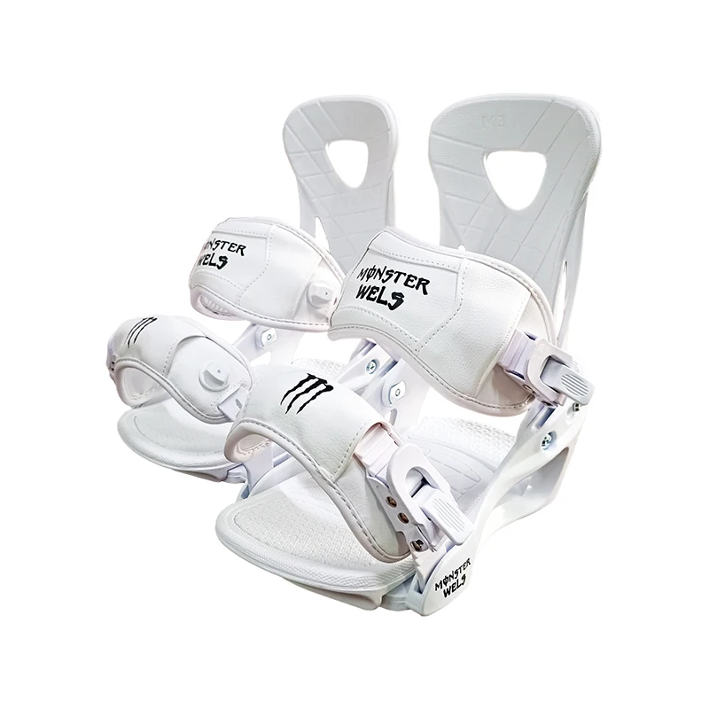 Versatile Black and White All-Mountain Snowboard Binding Ideal for Adults, Multiple Models