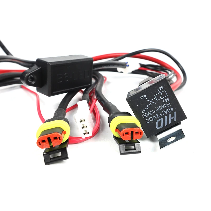 Светодиодная фара для мотоцикла набор монтажной схемы универсальный реле 12v Led дальнего света бар жгут проводов с выключателем