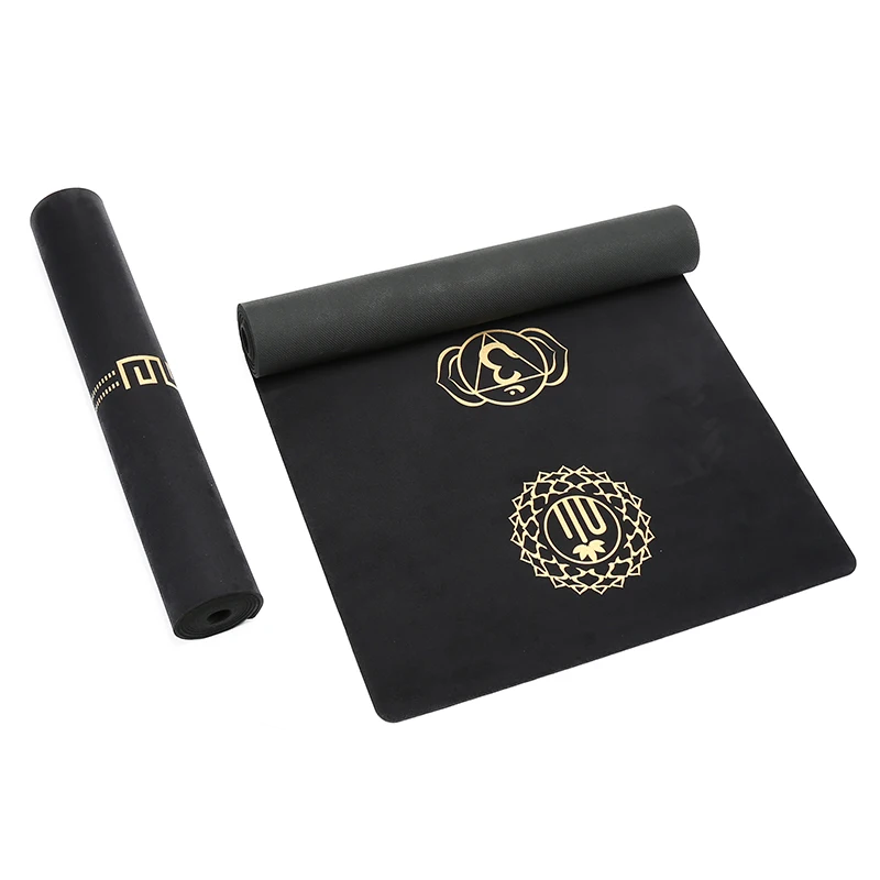 2022 Hot Selling Custom Label Pilates Mat Gold Suede Yoga Mat Wholesale