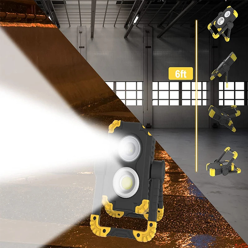 Rechargeable Work Light 1500 Lumen COB LED Work Light 360 Rotating Mechanic Led Work Light For Inspection
