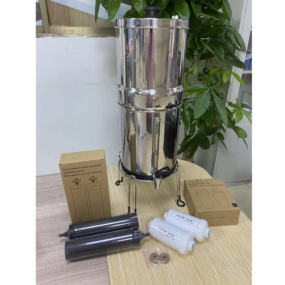 Emergencies Use S/S 2.3 Gallon Gravity-fed Water Purifier System with Stand