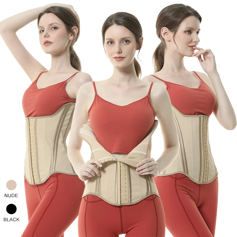 Hot sale latex 19 steel boned Women waist trainer with three-button waist corset shape wear