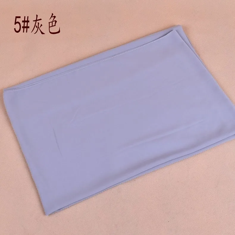 Classic Solid Monochromatic Pearl Chiffon Turban Ladies Yarn Light Edition Hijab