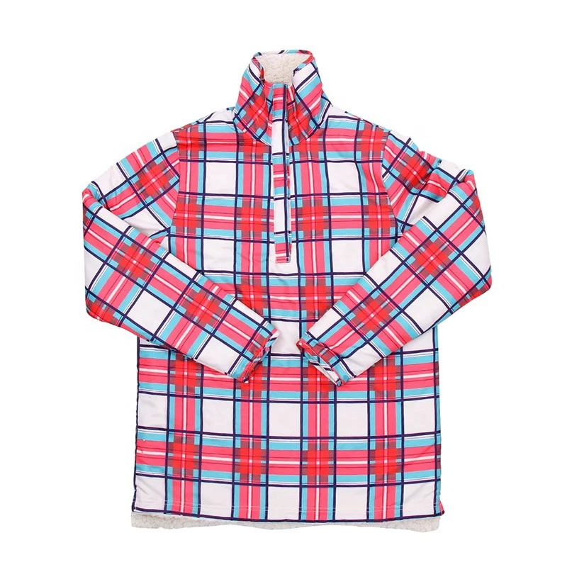 New Arrival Mommy And Me Winter Jackets Plaid Reversible Sherpa Pullovers Parent-child Clothing