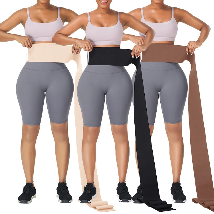 Dropshipping 3 Color Waist Wrap Compression Elasticity Knit Women Tummy Trimmer Slimming Belt Waist Trainer Bandage Wrap