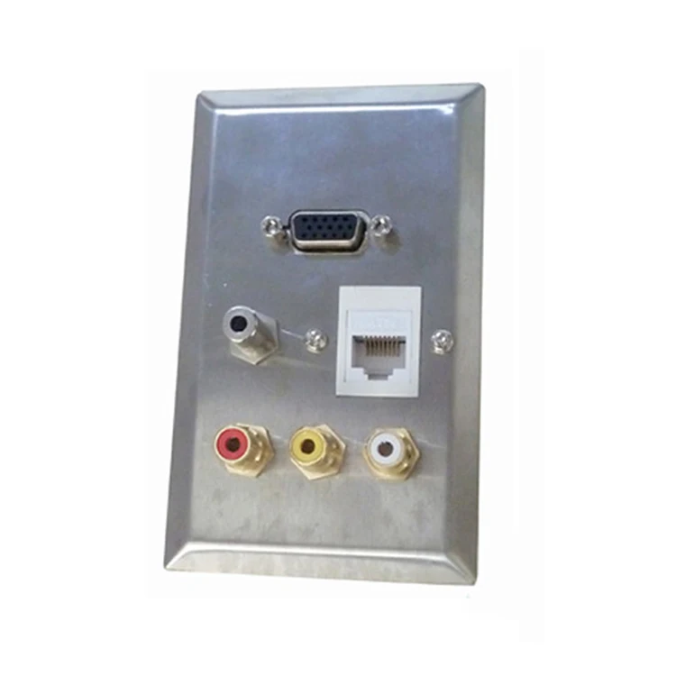 Мультимедийная совместимая металлическая пластина для аудио Ethernet 3,5 мм