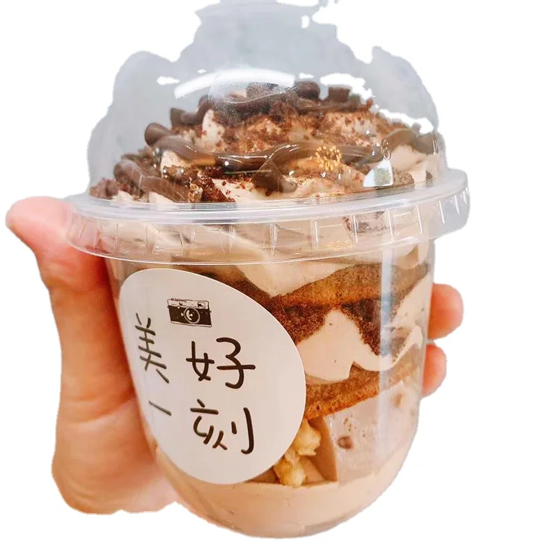 U Shape Food Grade Customized Printed 8/16/32 Oz Clear Disposable Plastic Bubble Milk Tea PP Injection Cup with PP PS Lid