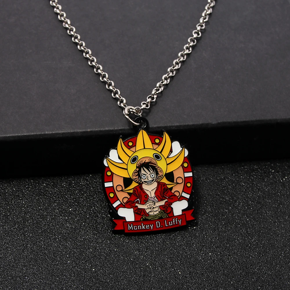 High Quality Anime Straw Hat Kid One Pieces Pendant Metal Monkey D.Luffy Necklace