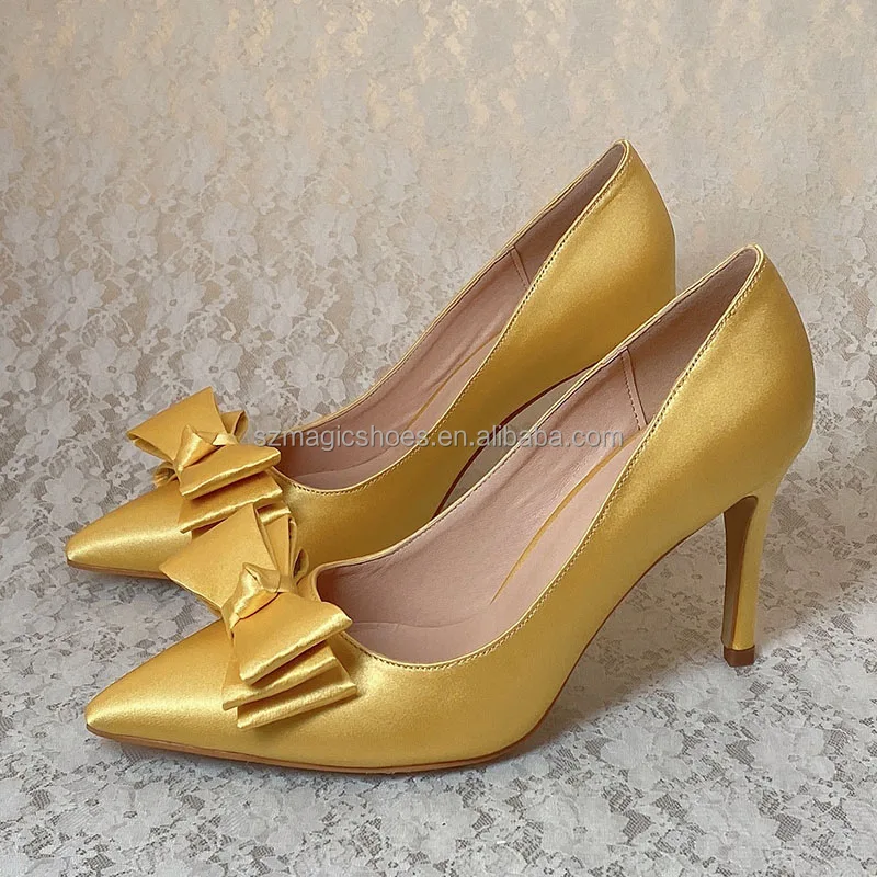 (22 Colors)Pointed Toe Party Wear Shoes YELLOW