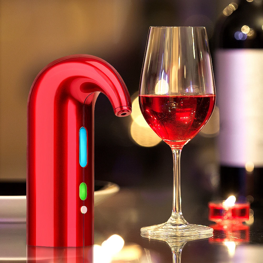 2021 Smart Electronic Aerating Wine Bottle Cooler Wine Decanter Aerator Pourer Dispenser Set Electric Wine Aerator for Sale