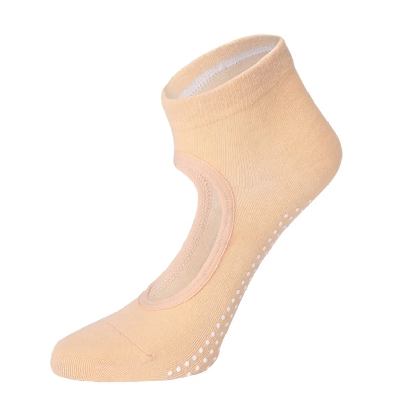 New Women Customizable Anti Slip Ballet Pilates Grip Toeless Yoga Socks for women non-slip