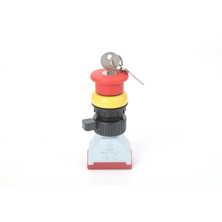 
Round led emergency stop 12 mm latch (self locking) plastic normally closed switch push button 