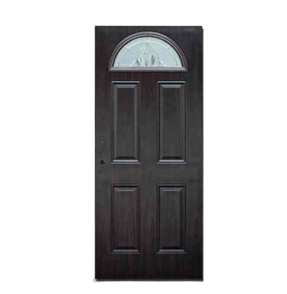 Fangda  Cheap Arch Bedroom Door 4 Panel Glass Interior Door