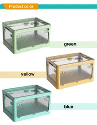 Durable Collapsible Box Plastic Stackable Foldable Storage Box With Lid Folding Storage Bins