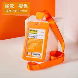 Multicolor Double-sided Push Together Card Holder Modern ID Badge Work Badge Staff with Lanyard Badge Set
