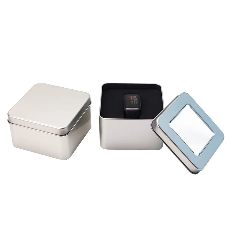Manufacturers custom square food storage container biscuit tin can watch box metal packaging tin box