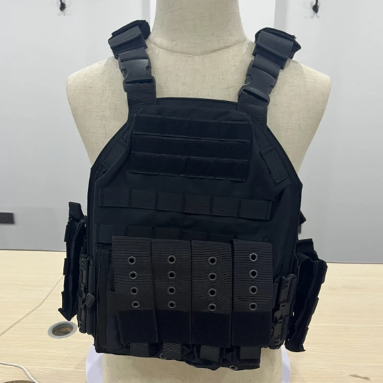 Outdoor Full Coverage PE 1000D Molle Camo Armored Vest Plate Carrier Tactical Vest