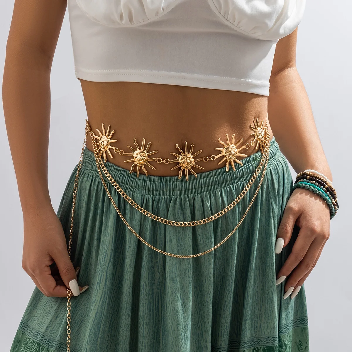 Tassel Coins Waist Chain Belt for Women Hiphop Belly Chain Dress Body Belt Fashion Jewelry Waist Body Chain