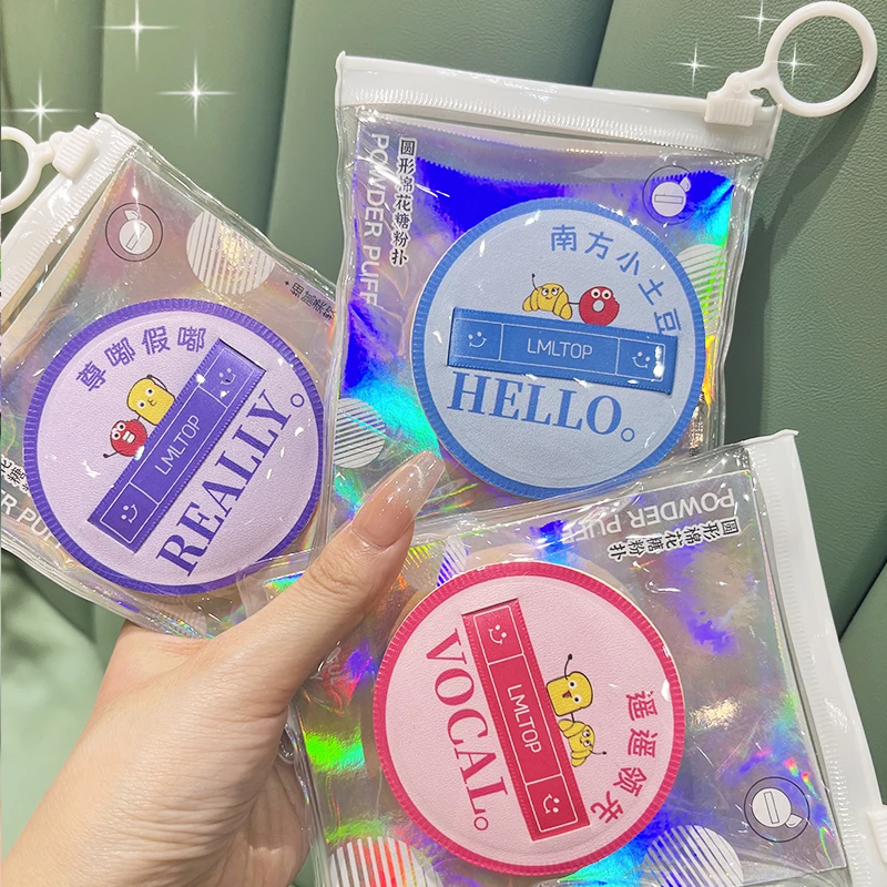 Wholesale Private Label Super Soft Single Cotton Blush Powder Puff Washable Marshmallow Makeup Sponge for Beauty Liquid