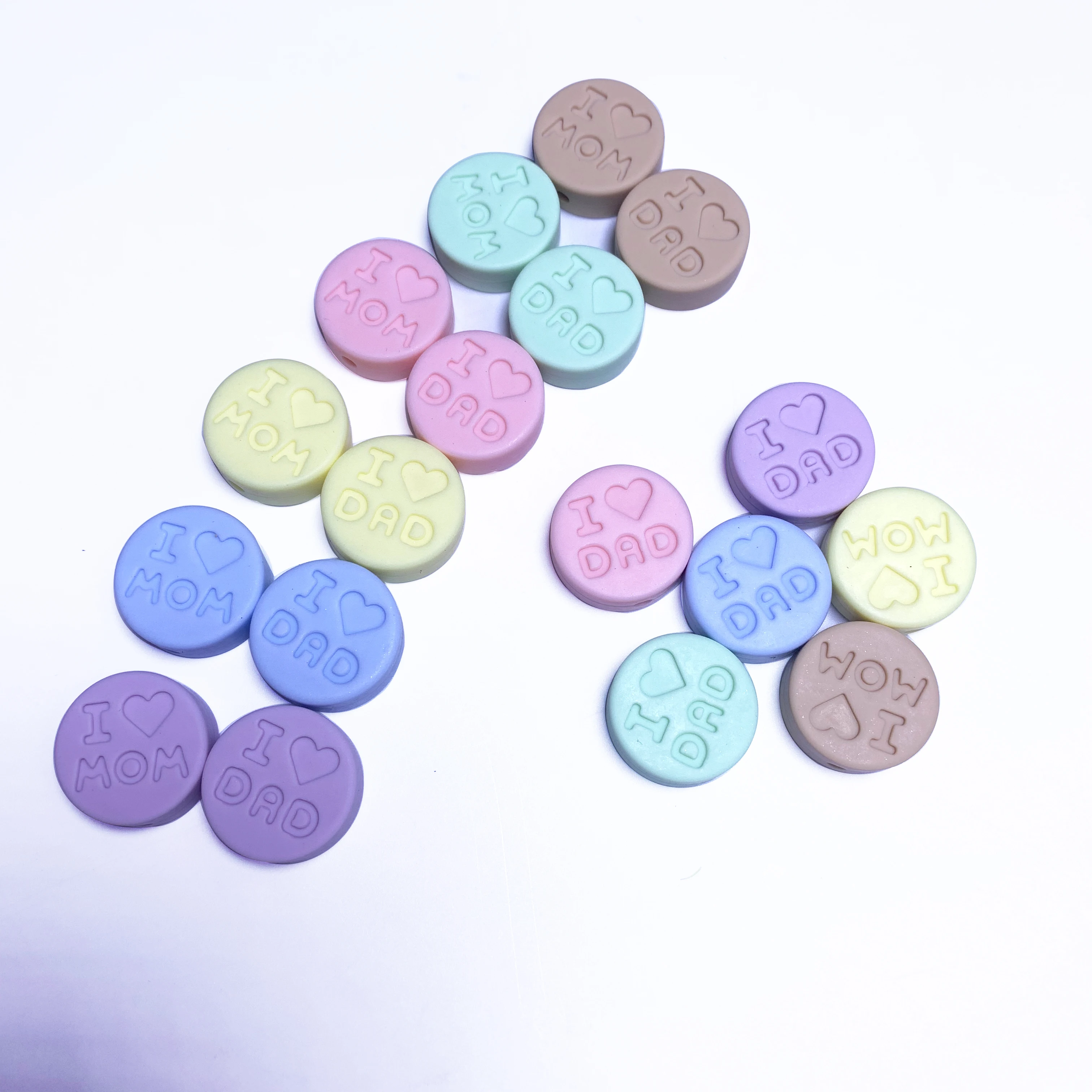  Новые бусины для ожерелья мам безопасные экологически чистые силиконовые изготовления ювелирных изделий I love mon dad