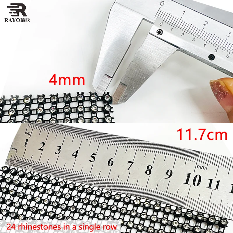 Wholesale high quality elastic banding hot fix rhinestone rolls in different sizes available rhinestone mesh trimming