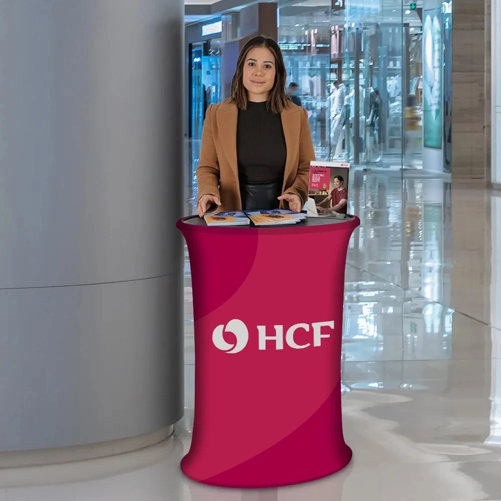 Foldable Table Display Promotion Exhibition Reception Pop Up Counter Promotion Counter Booth Light Box