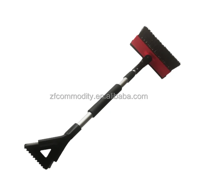 33 inch Extendable Snow Brush with Detachable Ice Scraper for Car  3 in 1 Wide Squeegee  Bristle Head