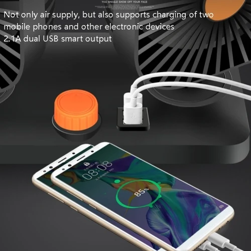 Car Electronic Fan Mini USB 12V/24V Single Double Head Air Cooling Fan