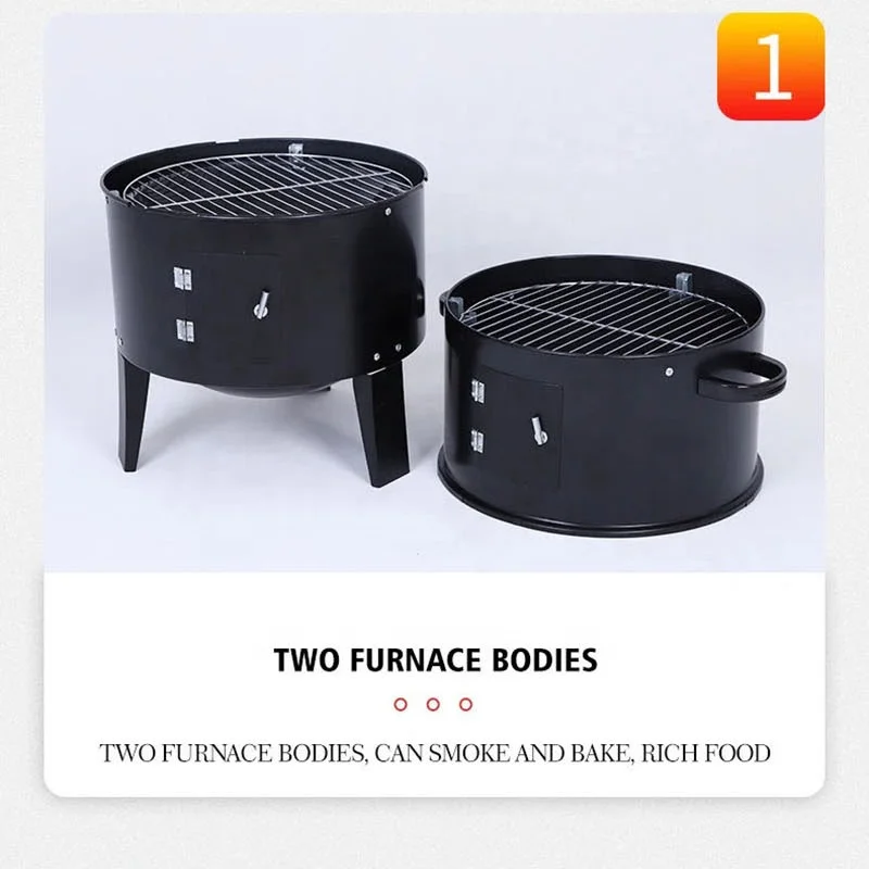 Multifunctional 3 Layers Heavy Duty Commercial Charcoal Outside Bbq Kitchen Camping Bbq Grill Stove