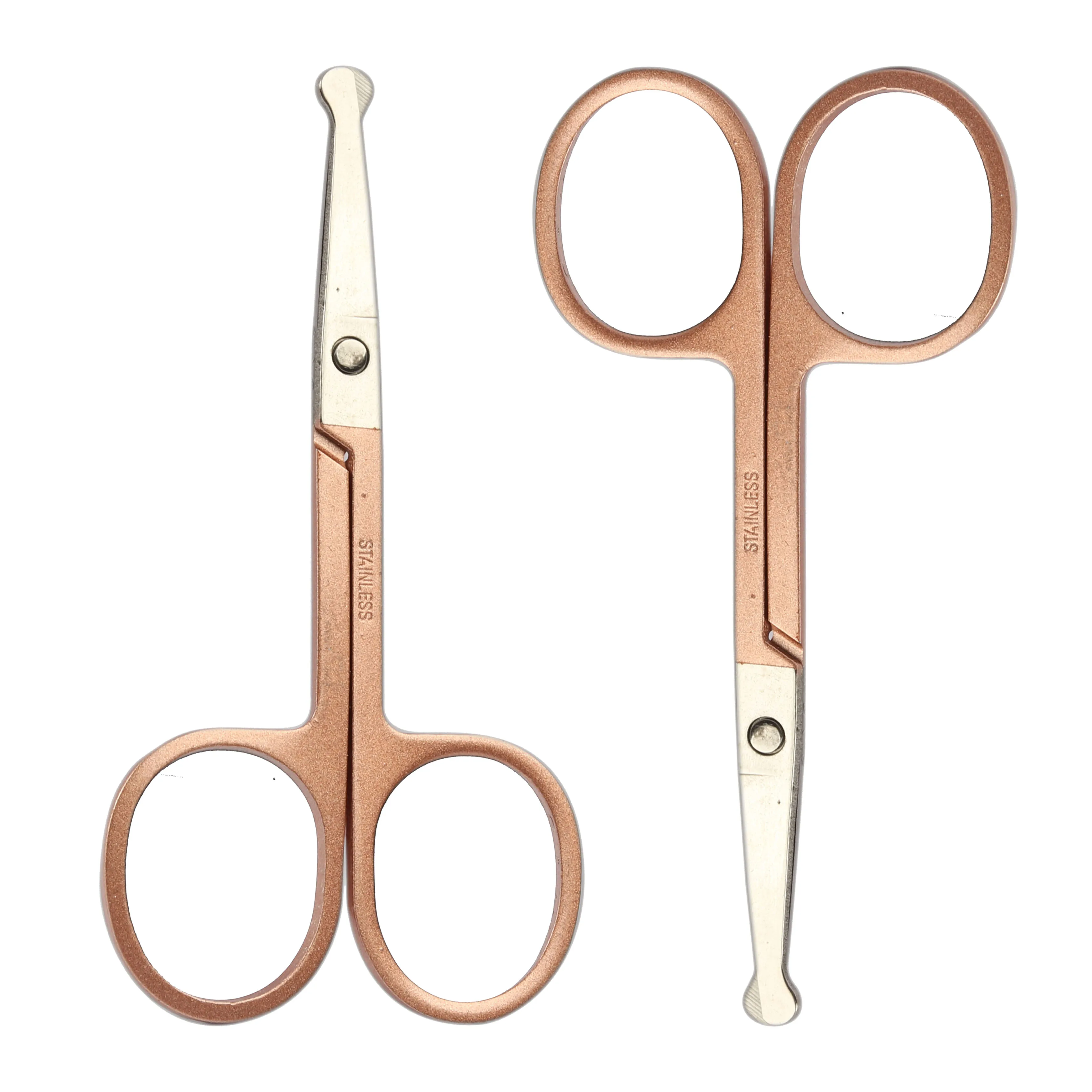 Black Nose Hair Scissors Rounded Tip Moustache Beard Facial Eyebrow Scissors Beard Trimmer cuticle scissor Stainless Steel