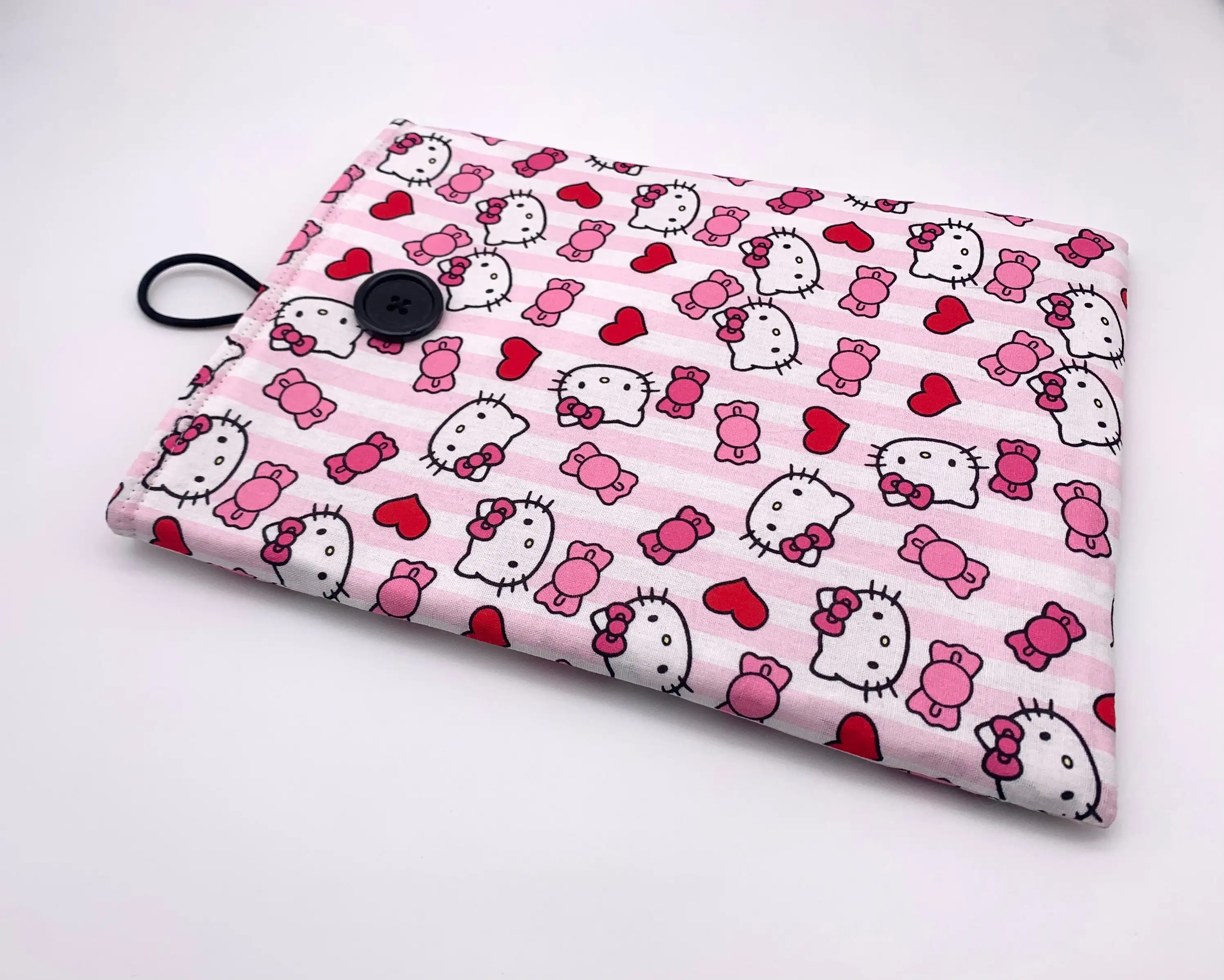 boutique custom book pocket button book cover exquisite print pink cute paperback book sleeve