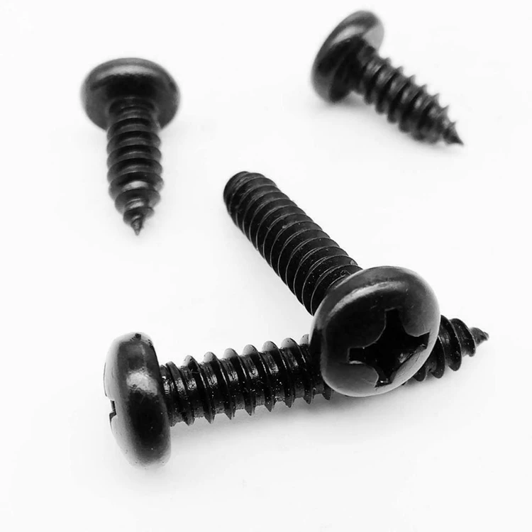 M1.6 M1.7 M1.8 M2 M2.3 M2.5 M2.6 M3 M3.5 M4 Micro Black Steel Phillips Round Pan Head Self Tapping Screw Sheet Metal Wood Screw