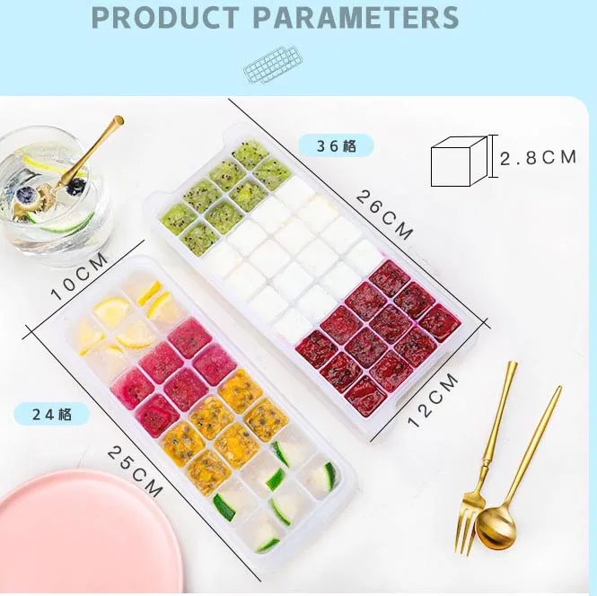 Amazon hot sellers 24hole Silicone easy Release Ice Tray Molds