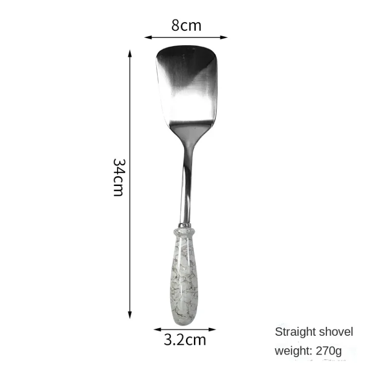 Kitchen Utensils Four-Piece Set Tableware Set Wholesale Ceramic Handle Stainless Steel Household Pasta Soup Spoon