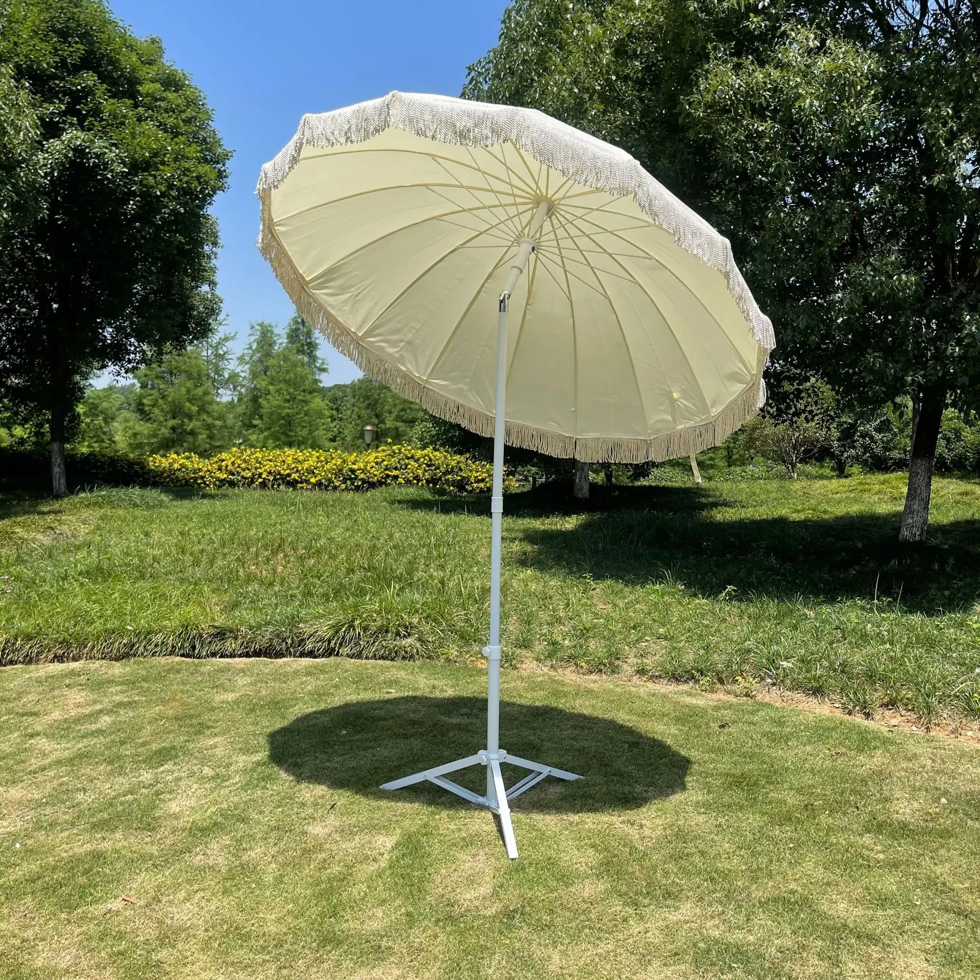 S Wholesale16k Fiber Korea Tassels Beach Camping Sunshade Sunscreen Stall Umbrella Canopy Tent