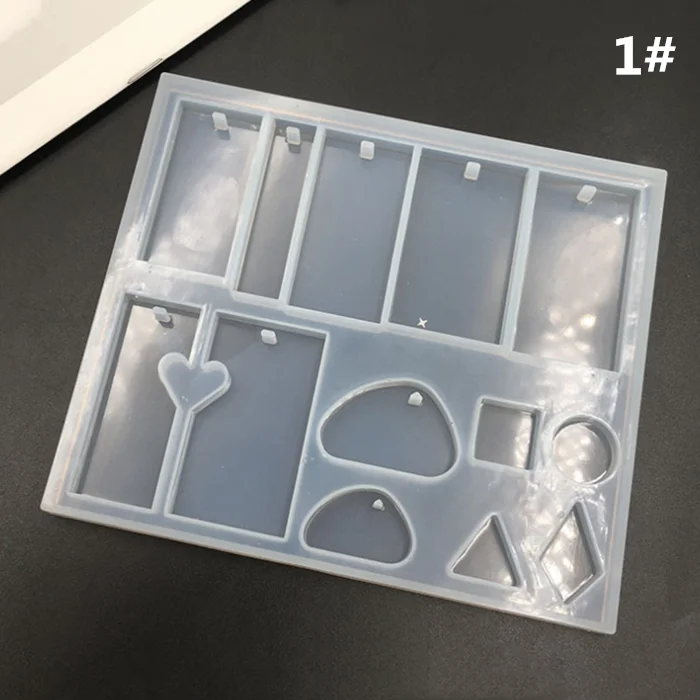 High quality 12 cells epoxy resin DIY oval stone pendant silicone mold food for silicone multishaped resin jewelry mold set