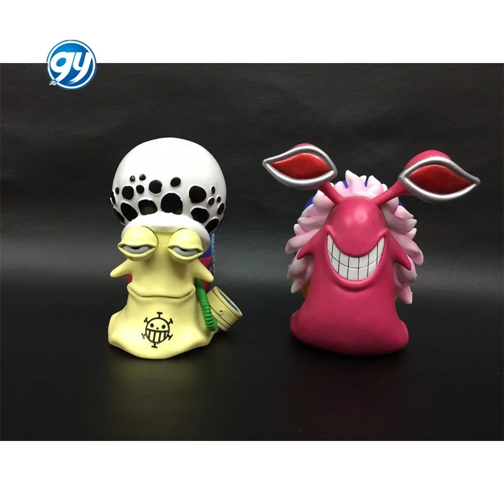 GY Figuras de 2PCS/SET Anime Zoro Luffy Ace Law Doflamingo 1 PIECE Manga Figurine Den Den Mushi PVC Model Collectible Figure Toy