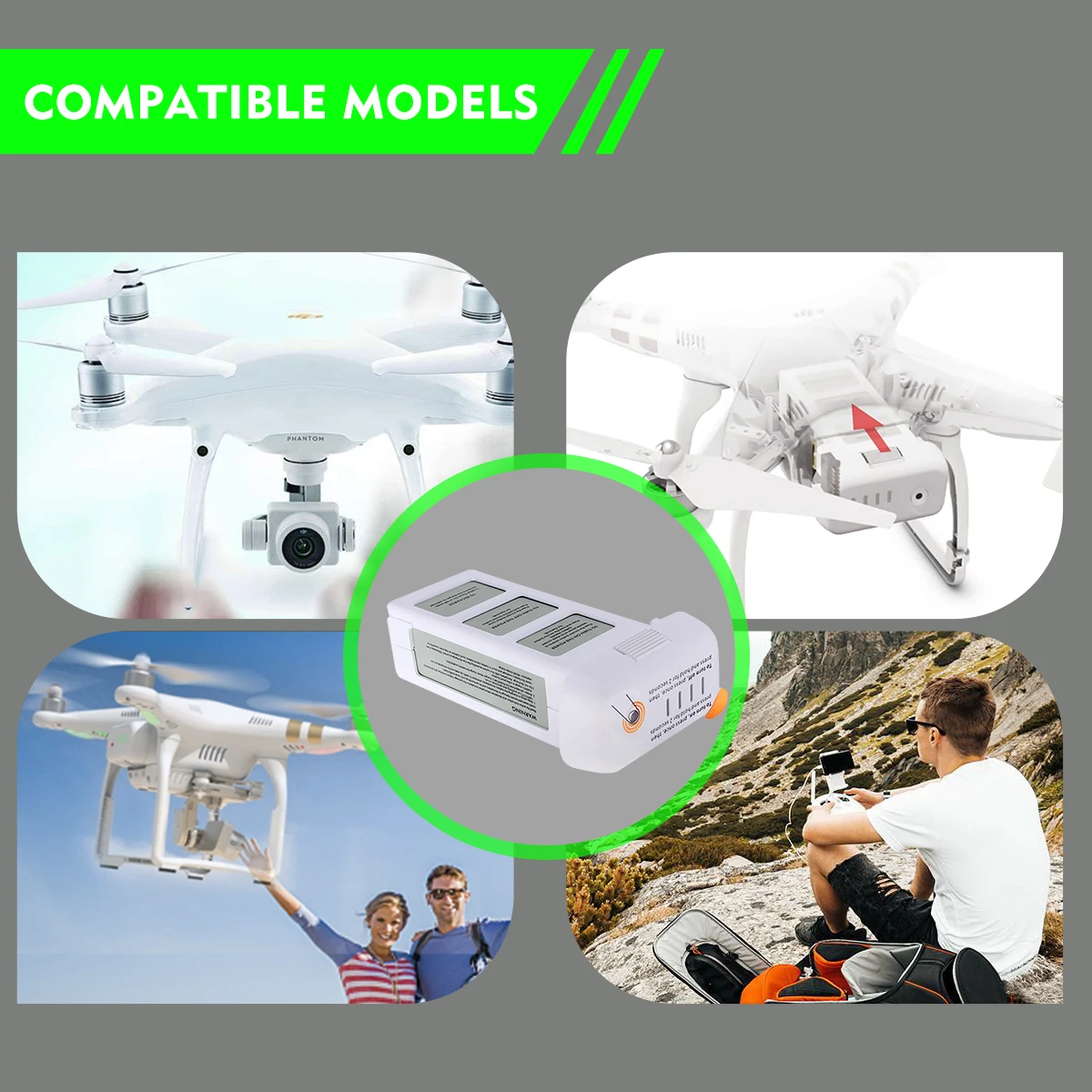 4480mAh 15.2V 68.4Wh Li-Po Intelligent Flight Drone Batterie DJI Phantom 3 Replacement for DJI Phantom 3 Battery