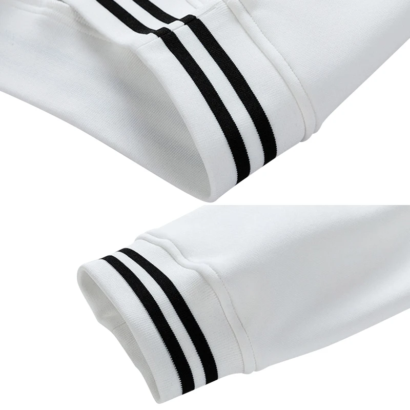 Spring and Autumn New Simple Solid Color  Striped Long Sleeve POLO Shirt Thread Lapel Sweater