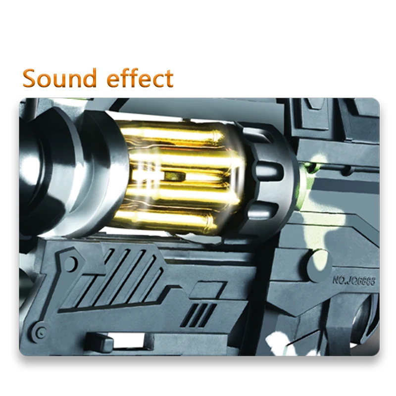 QS Customized Electric Projected Sub Machine Soft Pellet Launcher Children Shooting Game Light Music B/O Model Toy Gun